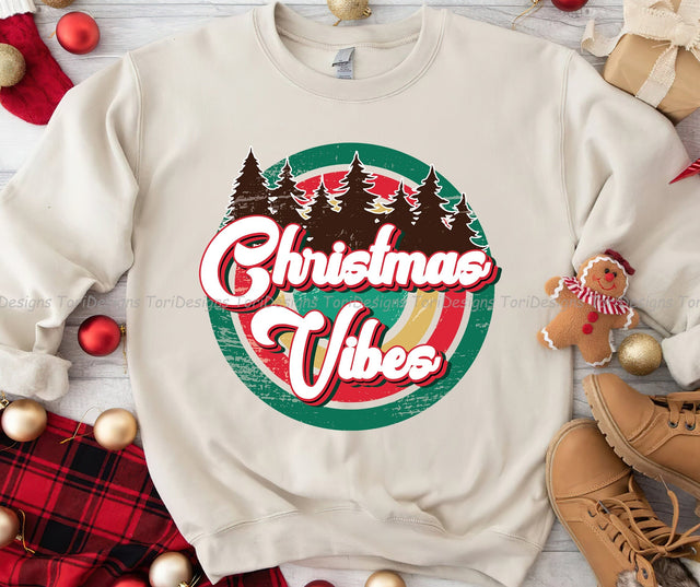 Christmas Vibes PNG Sublimation Design Sublimation ToriDesigns 