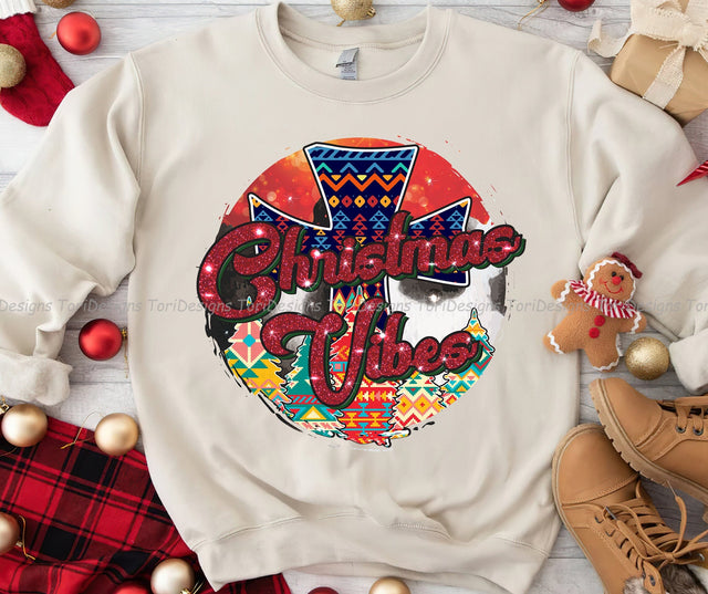 Christmas Vibes PNG Sublimation Design Sublimation ToriDesigns 
