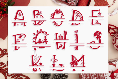 Christmas Vibes Split Monogram & Huge Bonus SVG Feya's Fonts and Crafts 