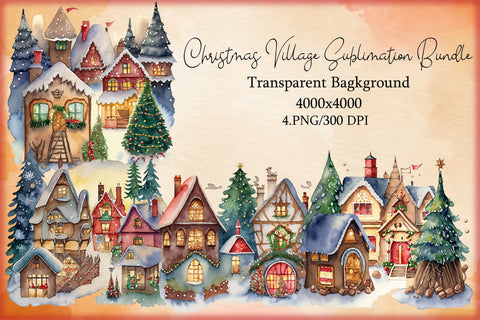 Christmas village Sublimation Bundle Sublimation Creativeart88 