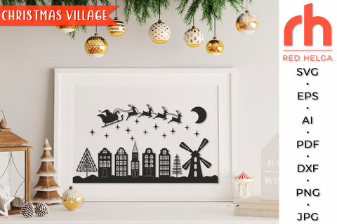 Christmas Village SVG - European Houses Cut File SVG RedHelgaArt 