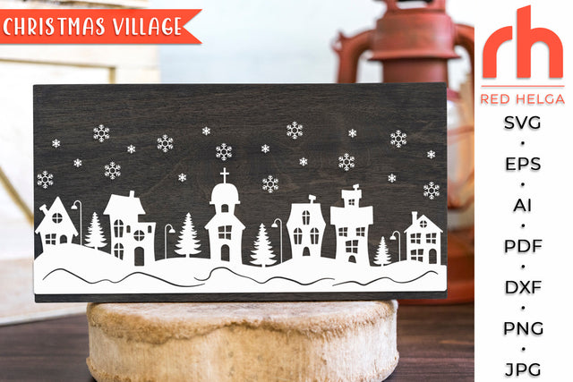 Christmas Village SVG - Winter Scene Cut File SVG RedHelgaArt 