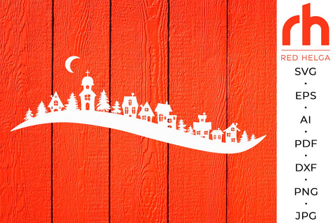 Christmas Village SVG - Winter Scene Cut File SVG RedHelgaArt 