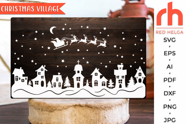 Christmas Village SVG - Winter Street Cut File SVG RedHelgaArt 
