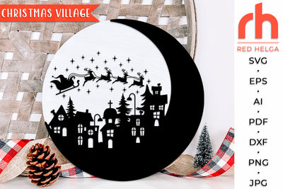 Christmas Village SVG - Xmas Scene Cut File SVG RedHelgaArt 
