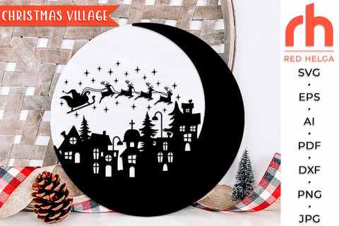 Christmas Village SVG - Xmas Scene Cut File SVG RedHelgaArt 