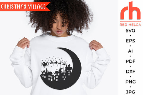 Christmas Village SVG - Xmas Scene Cut File SVG RedHelgaArt 