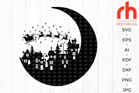 Christmas Village SVG - Xmas Scene Cut File SVG RedHelgaArt 