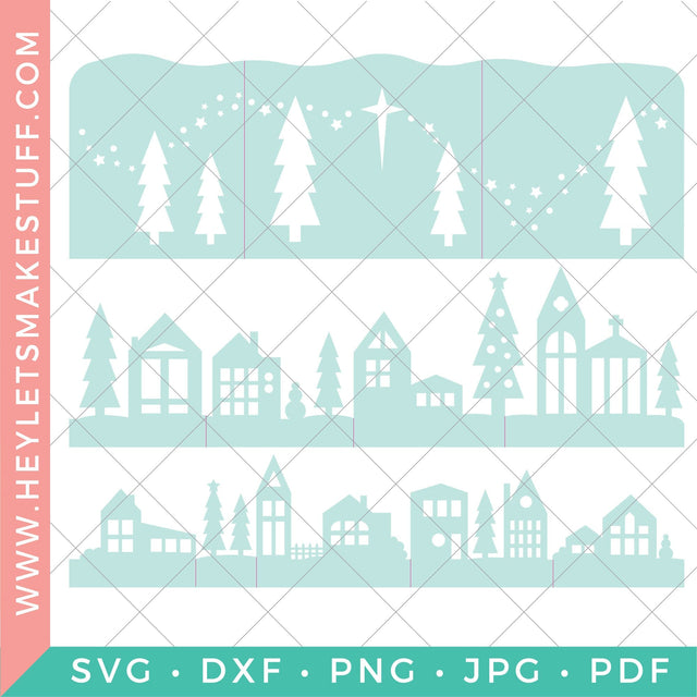 Christmas Village Winter Luminaria SVG Hey Let's Make Stuff 