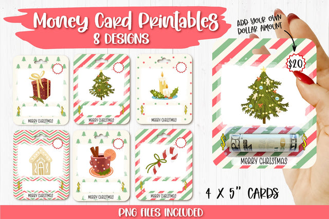 Christmas Vintage Money Card PNG Designs | Stocking Stuffer Sublimation TatiStudio 