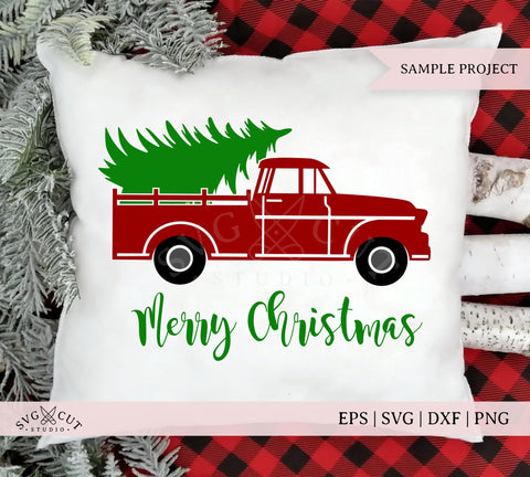 Christmas Vintage Truck SVG Files SVG SVG Cut Studio 