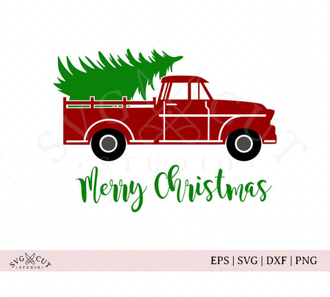 Christmas Vintage Truck SVG Files SVG SVG Cut Studio 