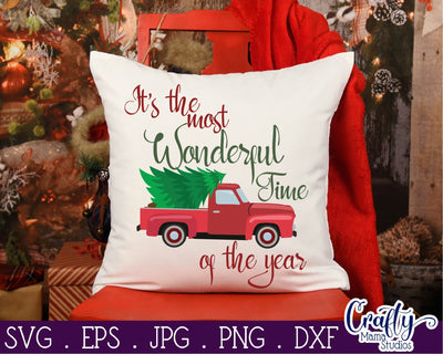 Christmas Vintage Truck - Wonderful Time Svg SVG Crafty Mama Studios 