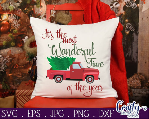 Christmas Vintage Truck - Wonderful Time Svg SVG Crafty Mama Studios 