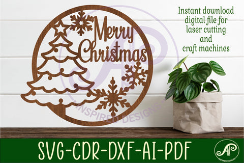 Christmas wall art signs 2 options, SVG file. vector file SVG APInspireddesigns 