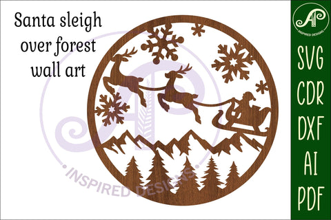 Christmas wall art signs 2 options, SVG file. vector file SVG APInspireddesigns 