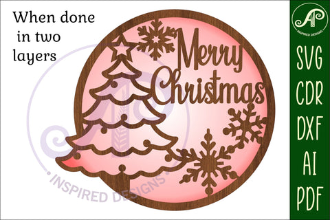 Christmas wall art signs 2 options, SVG file. vector file SVG APInspireddesigns 
