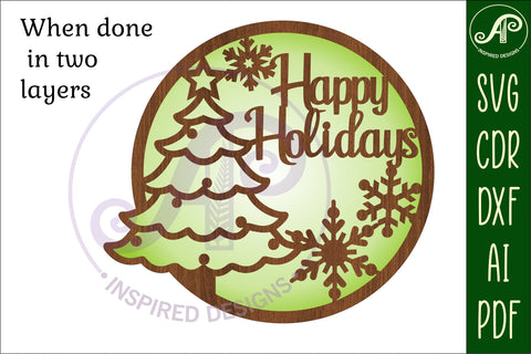 Christmas wall art signs 2 options, SVG file. vector file SVG APInspireddesigns 