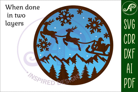 Christmas wall art signs 2 options, SVG file. vector file SVG APInspireddesigns 