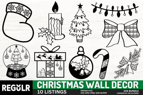 Christmas Wall Decor Svg Bundle SVG Regulrcrative 