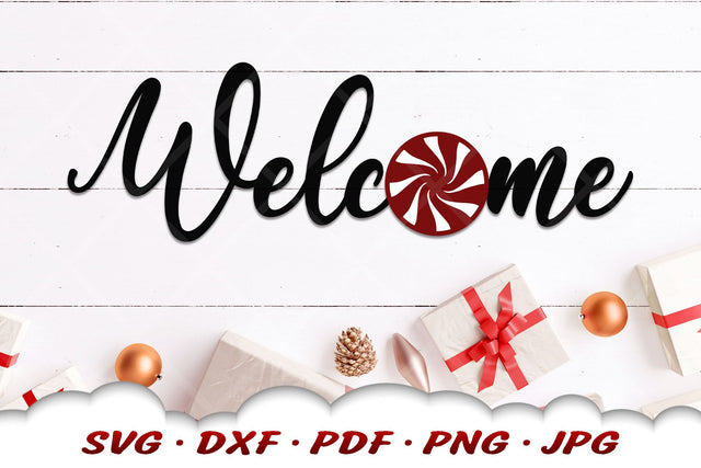 Christmas Welcome Sign | Peppermint SVG | Christmas SVG SVG Cloud9Design 