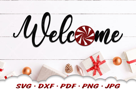 Christmas Welcome Sign | Peppermint SVG | Christmas SVG SVG Cloud9Design 