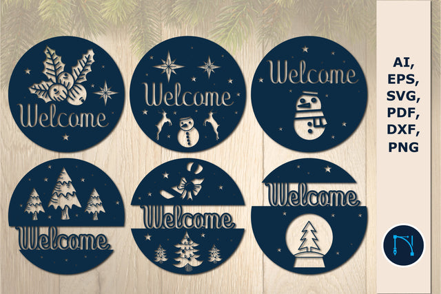 Christmas welcome sign SVG bundle SVG MD JOYNAL ABDIN 