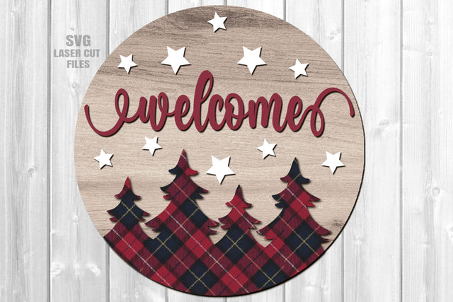 Christmas Welcome Sign SVG | Christmas SVG Laser Cut Files SVG Cloud9Design 