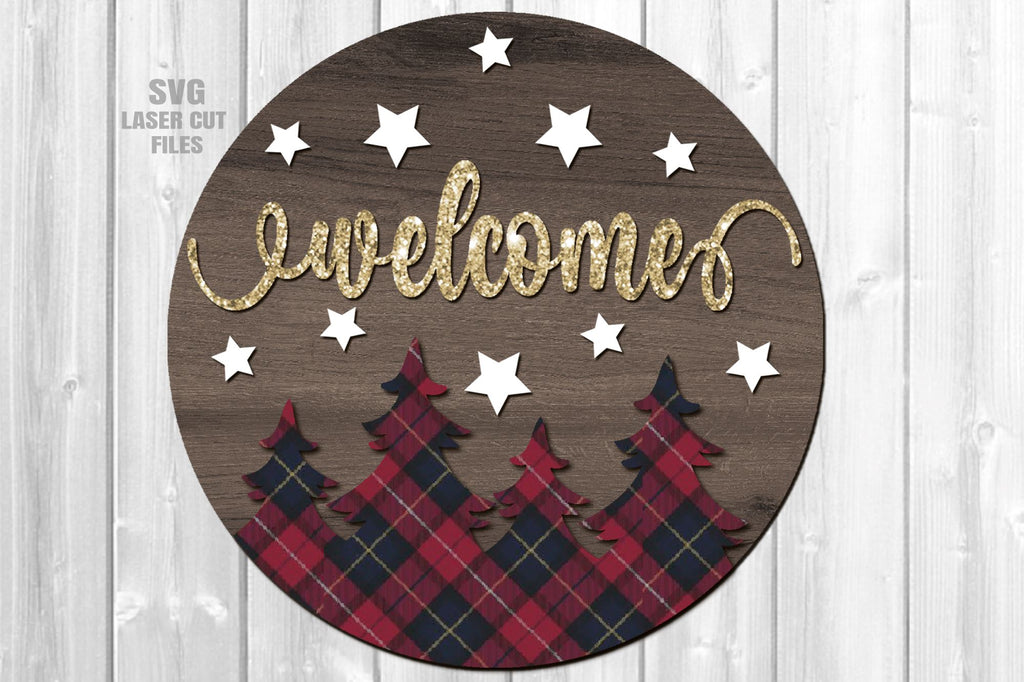 Christmas Welcome Sign SVG | Christmas SVG Laser Cut Files - So Fontsy