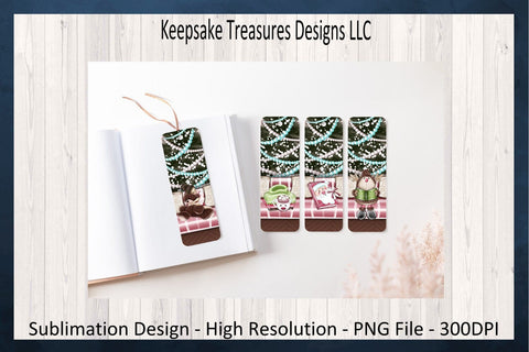 Christmas Whimsical Bookmarks, Sublimation PNG Printable, Booklovers, Storybook, Digital Download Sublimation Keepsake Treasures Designs LLC. 