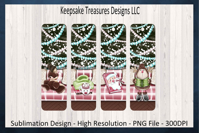 Christmas Whimsical Bookmarks, Sublimation PNG Printable, Booklovers, Storybook, Digital Download Sublimation Keepsake Treasures Designs LLC. 