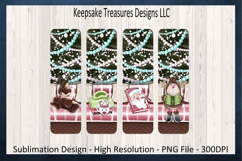 Christmas Whimsical Bookmarks, Sublimation PNG Printable, Booklovers, Storybook, Digital Download Sublimation Keepsake Treasures Designs LLC. 