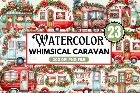 Christmas Whimsical Caravan Sublimation Sublimation Regulrcrative 