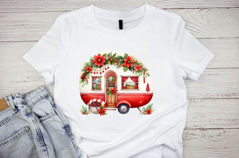 Christmas Whimsical Caravan Sublimation Sublimation Regulrcrative 