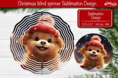 Christmas wind spinner Baby Animals Puppy Sublimation designs PNG Sublimation Createya Design 