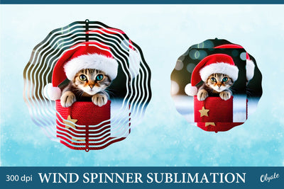 Christmas Wind Spinner. Cat Wind Spinner Sublimation SVG Olga Terlyanskaya 