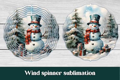Christmas wind spinner | Christmas snowman wind spinner Sublimation Svetana Studio 