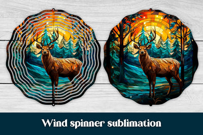 Christmas wind spinner design | Christmas deer wind spinner Sublimation Svetana Studio 