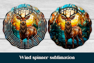 Christmas wind spinner design | Deer wind spinner Sublimation Svetana Studio 