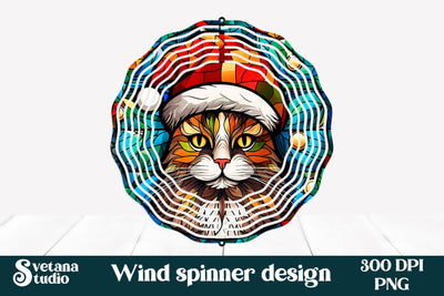 Christmas wind spinner design | Stained glass wind spinner Sublimation Svetana Studio 