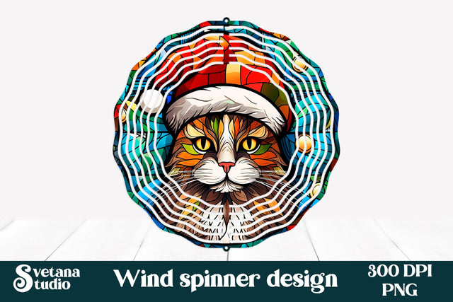 Christmas wind spinner design | Stained glass wind spinner Sublimation Svetana Studio 
