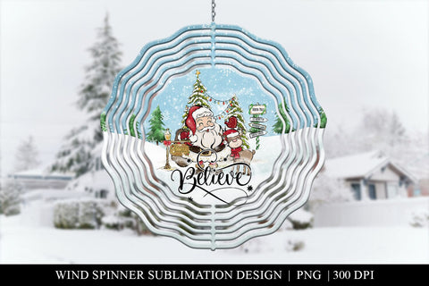 Christmas Wind Spinner Sublimation - Believe Sublimation BijouBay 