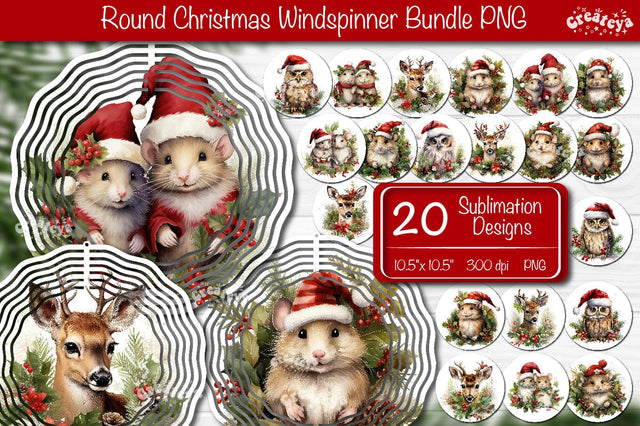 Christmas wind spinner Sublimation Bundle Christmas bundle sublimation wind spinner PNG Owl Wind Spinner Sublimation Createya Design 