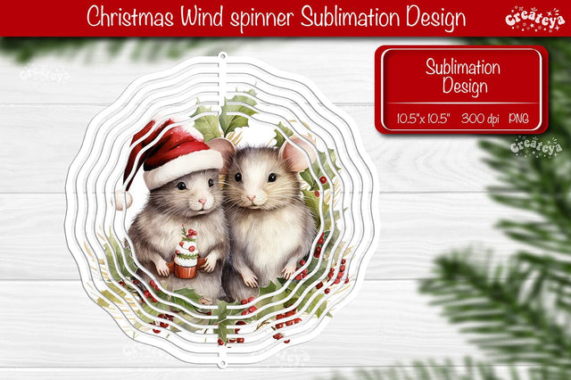 Christmas wind spinner Sublimation Christmas Animal sublimation wind spinner PNG Sublimation Createya Design 