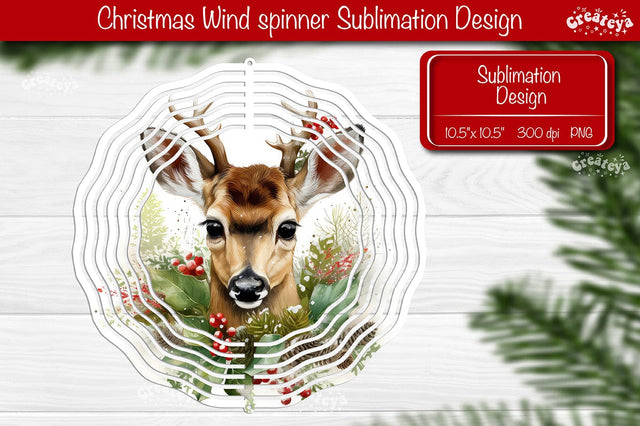 Christmas wind spinner Sublimation Christmas Animal sublimation wind spinner PNG Sublimation Createya Design 