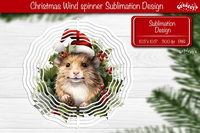Christmas wind spinner Sublimation Christmas Animal sublimation wind spinner PNG Sublimation Createya Design 