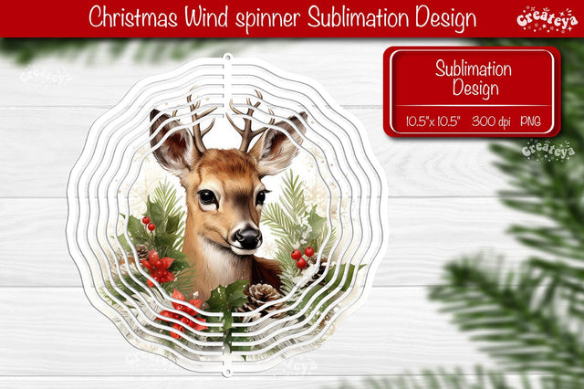 Christmas wind spinner Sublimation Christmas Animal sublimation wind spinner PNG Sublimation Createya Design 