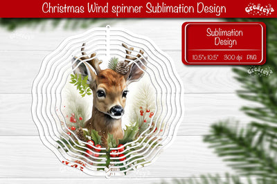 Christmas wind spinner Sublimation Christmas Animal sublimation wind spinner PNG Sublimation Createya Design 