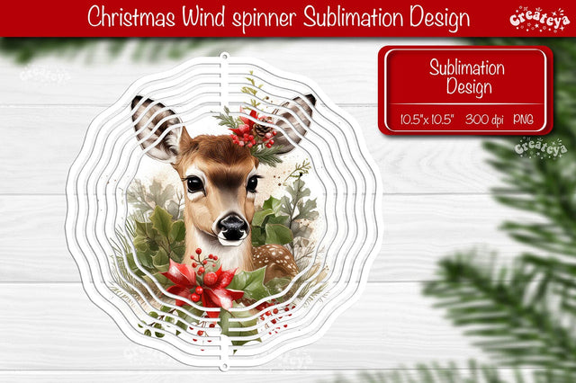 Christmas wind spinner Sublimation Christmas Animal sublimation wind spinner PNG Sublimation Createya Design 