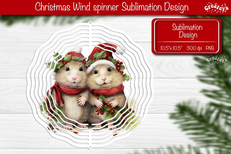 Christmas wind spinner Sublimation Christmas Animal sublimation wind spinner PNG Sublimation Createya Design 